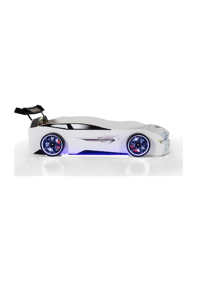 Beyaz Arabalı Yatak Sport Mst Full Ledli Kumandalı Ve Müzikli 90x190 Cm