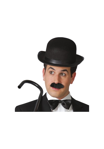 Charlie Chaplin Stil Yetişkin Şapkası Siyah Melon Parti Şapkası Diğer