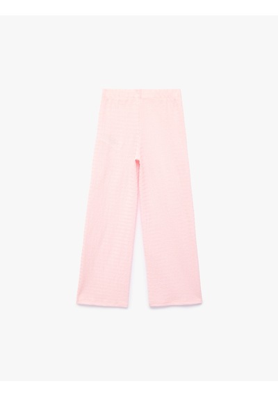 Koton Geniş Paça Basic Pantolon Pembe 6skg40220ak Gül
