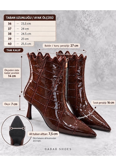 Dabab Shoes Carmen Kadın Acı Kahve Kroko Rugan Sivri Burun Fermuarlı Sıcak Astarlı 7 Cm İnce Topuklu Bot Bootie Kahverengi Dabab Shoes Carmen Kadın Acı Kahve Kroko Rugan Sivri Burun Fermuarlı Sıcak Astarlı 7 Cm İnce Topuklu Bot Bootie Kahverengi