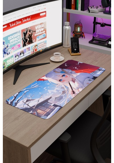 Azur Lane Kaymaz Dikişli Kauçuk Oyuncu Mousepad V3 - 70x30 Xl Gaming Mouse Pad Fare Altlığı