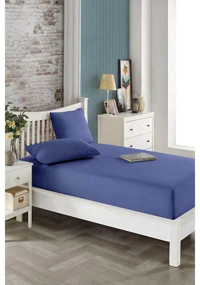 Clasy Battal Çift Kişilik %100 Pamuk Lastikli Çarşaf + 2 Adet Yastık Kılıfı 180 X 200 Lacivert Clasy Battal Çift Kişilik %100 Pamuk Lastikli Çarşaf + 2 Adet Yastık Kılıfı 180 X 200 Lacivert