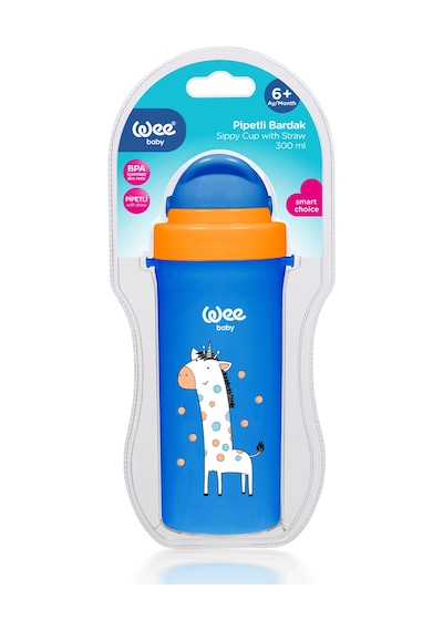 Wee Baby Pipetli Bardak 300 ML Mavi
