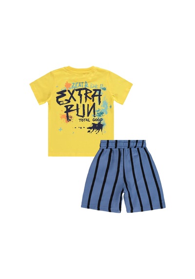 Civil Boys Extra Fun Baskılı 2-5 Yaş Takım - Sarı Sarı-indigo