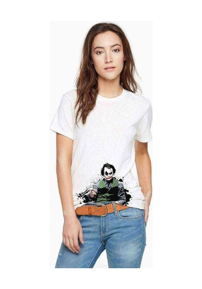 Joker Baskılı Beyaz Kadın Tshirt (534307042)