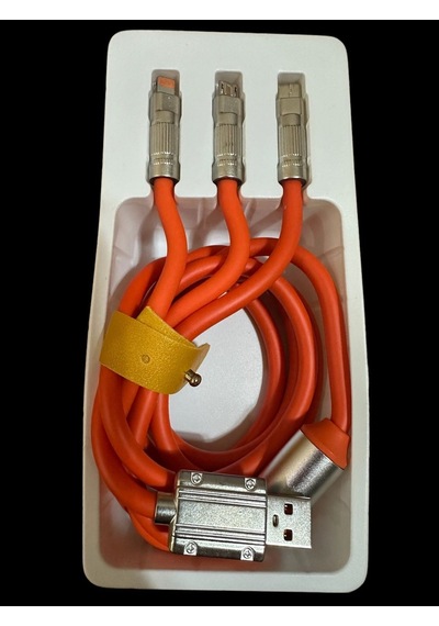 3 Başlıklı 120w 6a Şarj Kablosu