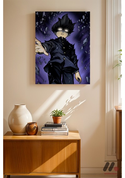 Mob Psycho Uzay Sahnesi Poster, Çerçevesiz Yüksek Kalite Duvar Afişi - Anime Severlere Özel Hediye