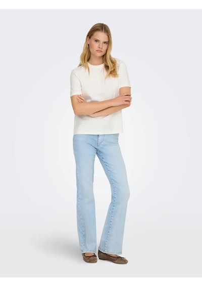 Only Onlsophıa S/s Embroidery Kadın T-shirt 15368560 Ekru