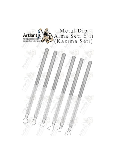 Tel Dip Alma Seti 6 Lı 13 Cm 1 Paket Kazıma Seti Paslanmaz Çelik Rötüş Modelaj Kil Heykel Çömlek Yapma Çubuğu Sanatsal