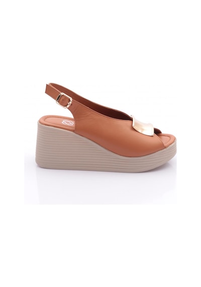 Dgn 4012 Kadin Mega Kalin Taban Sandalet Taba