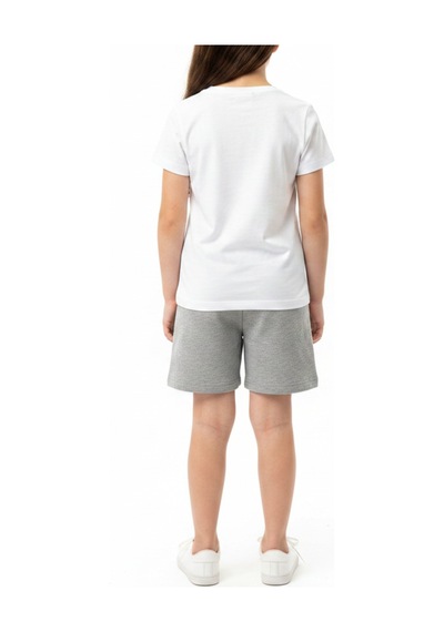Toontoy Kids Toontoy Kız Çocuk Beli Lastikli Cepli Şort 25055 Gri Melanj