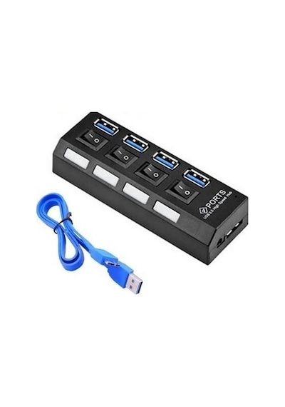 4 Port Usb 3.0 Çoklayıcı Hub Anahtarlı Işıklı On Off 4579P