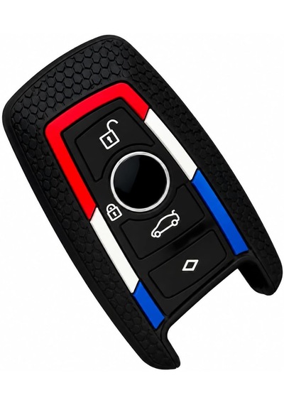 Autohan Keys Bmw Uyumlu Anahtar Kılıfı, 1 3 5 7 Serisi X1 X3 X4 X5 F10 F15 F16 F20 F30 F18 F25 M3 M4 Modelleri İçin Petek Desenli Kılıf, Kırmızı Beyaz Mavi Çizgili
