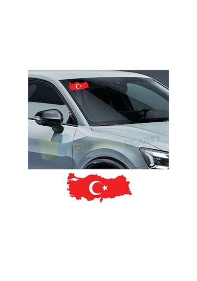 Türk Bayrağı Türkiye Ön Arka Cam Oto Sticker Etiket Çıkartma 1 Ad