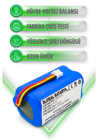 Homend Alex Laser Power 1282h Batarya 3200mah Lityum İyon Pil