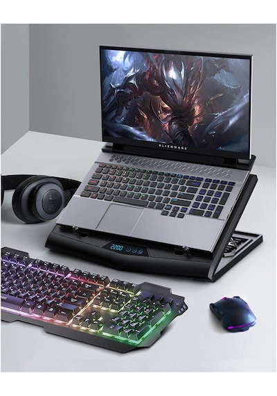 Yükseklik Hız Ayarlı Notebook Soğutucu Led Ekran 6 Fanlı 4 Mod