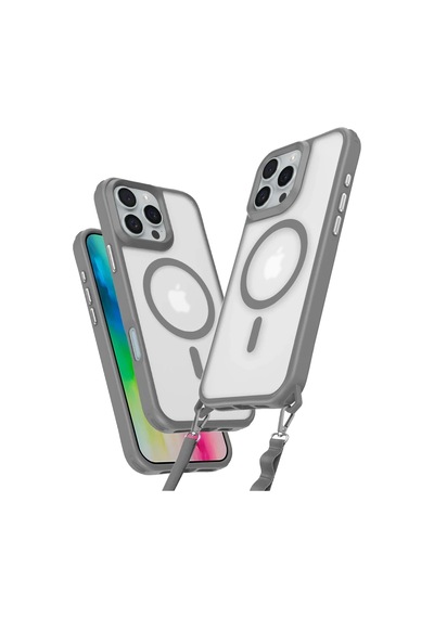 Apple İphone 16 Pro Max Kılıf Enka Magsafe Silikon Kılıf - Titan Gri 0.2M-Çok Renkli