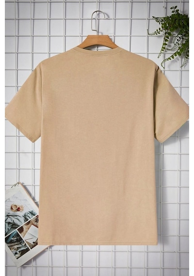 Uyguntarz Unisex All Day Rabbit Tasarım T-shirt Bej