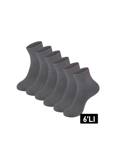 Just Inner Erkek 6 Lı Viskon Çorap Kışlık Termal Patik Esnek Ve Konforlu 12200 Gri