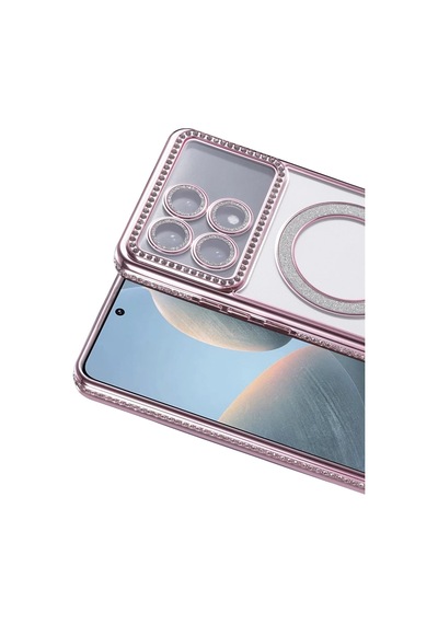 Xiaomi Poco X6 Pro Uyumlu Joke Simli Magneticsafe Kılıf - Pembe