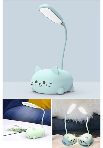 Technojet Kedi Figürlü Şarj Edilebilir Led Işıklı Masa Lambası