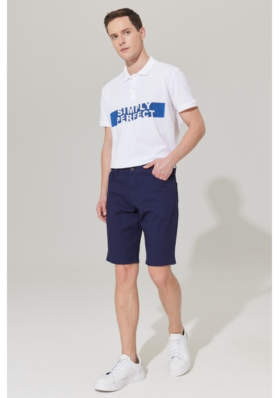 Ac&Co / Altınyıldız Classics Erkek Lacı Slim Fit Dar Kesim 5 Cep Armürlü Şort Çok Renkli