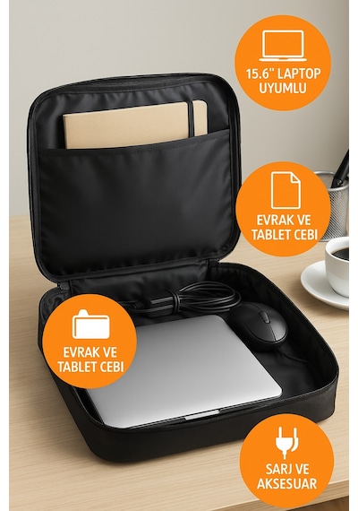 Laptop Çantası 13 14 15.6 İnç Uyumlu Suya Dayanıklı Laptop Taşıma Çantası 3 Katmanlı Koruma