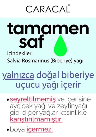Caracal Saf Biberiye Yağı Doğal Biberiye Uçucu Yağı 30 ML