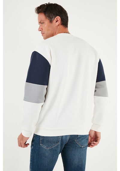 Buratti Pamuklu Relaxed Fit Bisiklet Yaka Şardonlu Renk Bloklu Erkek Sweat 5905298T Ekru Buratti Pamuklu Relaxed Fit Bisiklet Yaka Şardonlu Renk Bloklu Erkek Sweat 5905298T Ekru