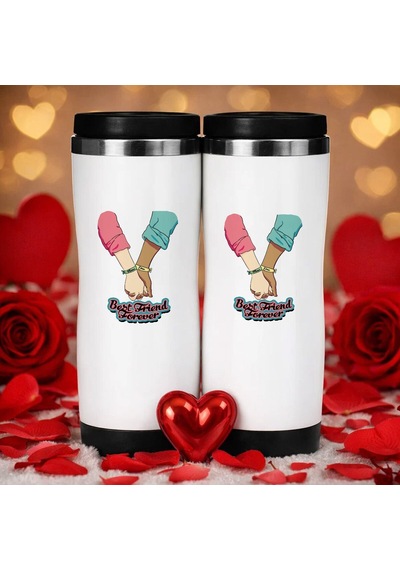 Bk Gift Kişiye Özel Best Friend Tasarımlı İkili Çelik Termos Bardak -4, Sevgiliye Hediye, Sevgililer Günü Hediyesi Kobitmeyencom36304 Bk Gift Renkli