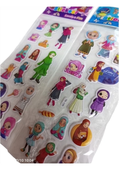 4 Paket İslam Dini Kız Çocuk İslami Sticker Etiket Karışık