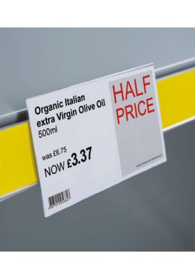Raf İlan Duyurucu Pvc Shelftalker - Dikey A/7 10,5 7,5 Cm - Pakette 100 Adet
