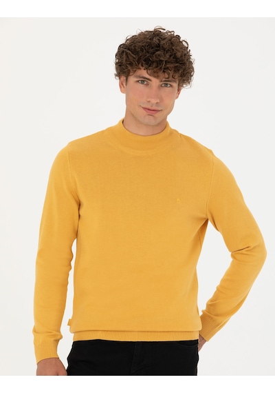 Pierre Cardin Erkek Hardal Triko Kazak 50276161-vr072 Hardal