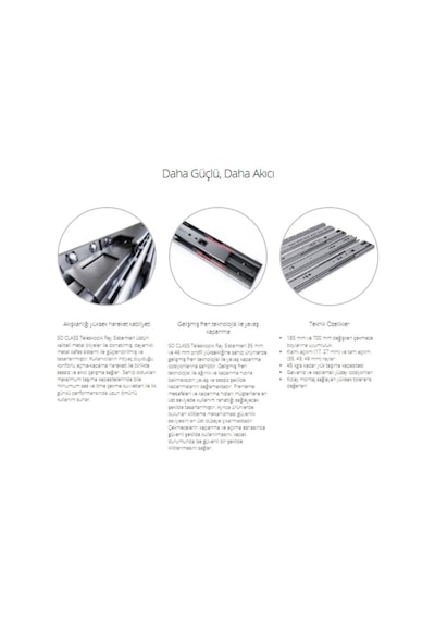 Bilyalı Tam Açılım 45Mm 40Lık Gri