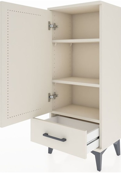 Arges Komodin 3 Raflı Tek Çekmeceli Tek Kapaklı 44x30x106 Aytaşı-aytaşı Aytası