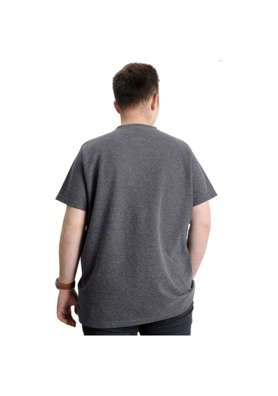 Mode Xl Büyük Beden Erkek T-shirt Bisiklet Yaka Waffle 20033 Siyah Siyah