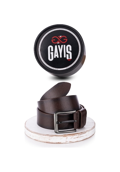 Gayış Özel Oval Kutulu Hakiki Manda Derisi Kahverengi Erkek Kot Kemeri Çeyizlik Kemer Kahverengi