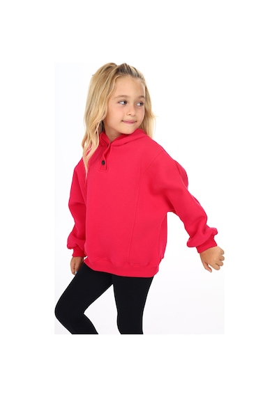 Toontoy Kız Çocuk Nakışlı Sweatshirt Koyu Fuşya