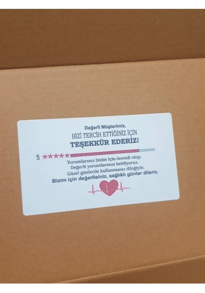 Bizi Tercih Ettiğiniz Için Teşekkür Ederiz Urun Ambalaj Etiketi 10x5,7 Cm 50 Adet