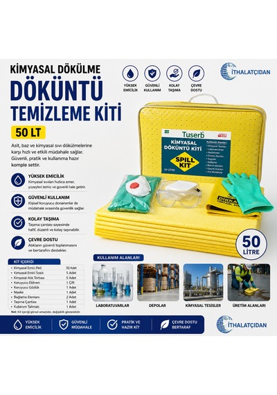 Kimyasal Dökülme Döküntü Temizleme Kiti 50 Lt Bant Marketim