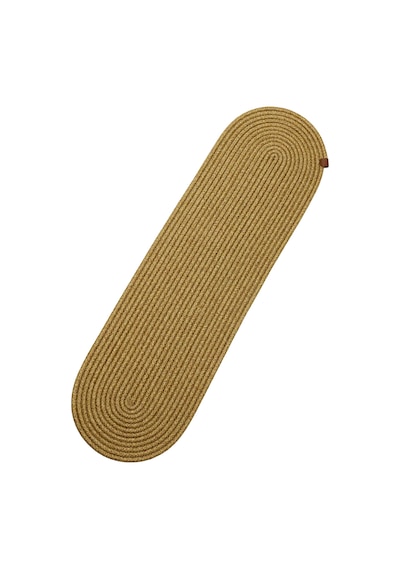Jutty Hasır Görünümlü Jüt Dokuma Oval Natural Düz Dekoratif Runner 25x90 Mutfak Salon Masa Örtüsü Naturel