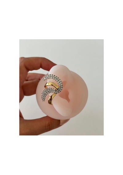 Lunarie Sarmal Zirkon Taşlı Vintage Kulak Tırmığı Ear Cuff Küpe Altın