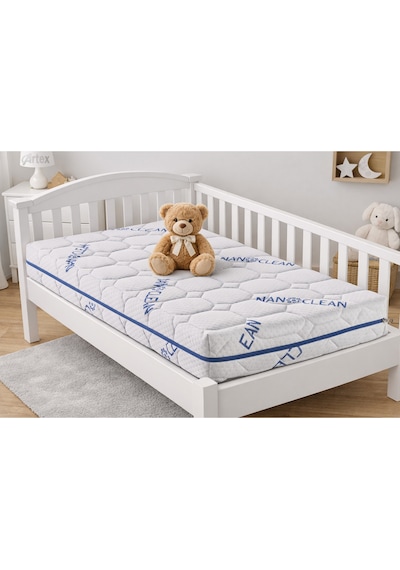 12Cm Nano Süngerli Bebek Çocuk Beşik Yatağı 70x110 Yıkanabilir Kılıflı Park Yatak Oyun Parkı