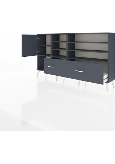 Arges Konsol 8 Raflı 2 Çekmeceli Tek Kapaklı 176x30x99 Antrasit-antrasit Antrasit - Antrasit Arges Konsol 8 Raflı 2 Çekmeceli Tek Kapaklı 176x30x99 Antrasit-antrasit Antrasit - Antrasit
