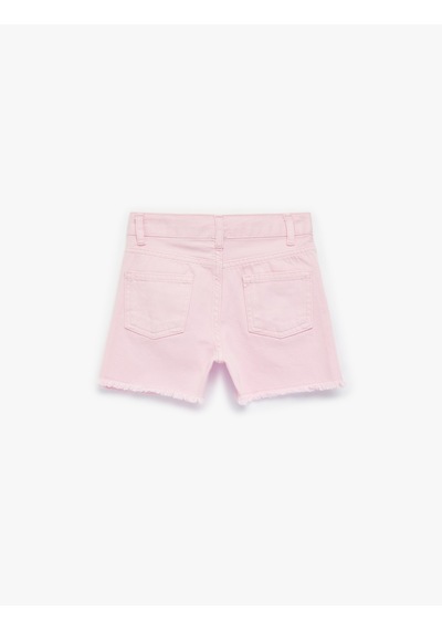 Koton Pamuklu Cepli Düz Kesim Jean Şort Pembe 6skg40006ad Gül