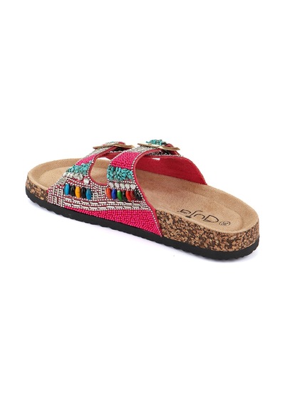 Vojo Toledo Anatomik Taban Taşlı Boncuk Detaylı Kadın Terlik 267800001571 07 Pembe