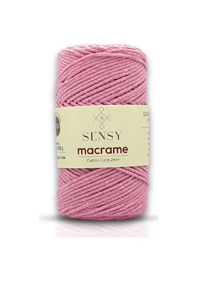 Premium Koton Pamuk Makrome İpi Pembe 2mm Cotton Zincir Makrome Çanta İpi Supla İpi Koton İp