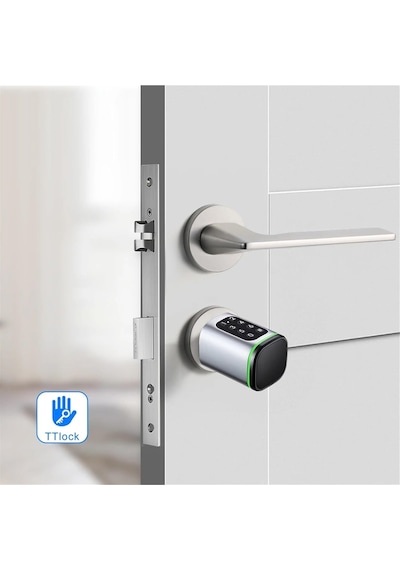 Ttlock S1 Akıllı Kapı Kilidi Elektronik Silindir Şifreli Kartlı Mobil App Bluetooth Smart Lock Gri