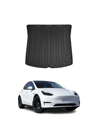 Tesla Model Y 2020+ Uyumlu Araca Özel Kauçuk Tpe Bagaj Havuzu Siyah