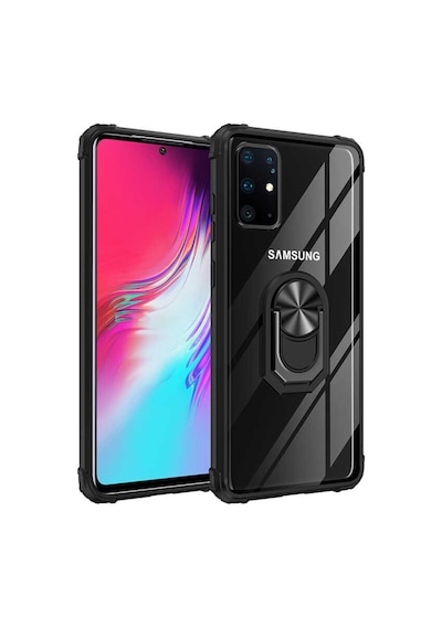 Samsung Uyumlu Galaxy S20 Plus Kılıf Standlı Yüzüklü Mola Silikon Kapak